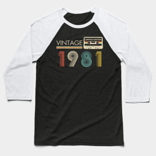 Vintage 1981 Limited Edition Cassette 43rd Birthday Baseball T-Shirt